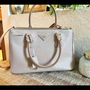Prada Double Zip Lux Tote Saffiano Leather Small